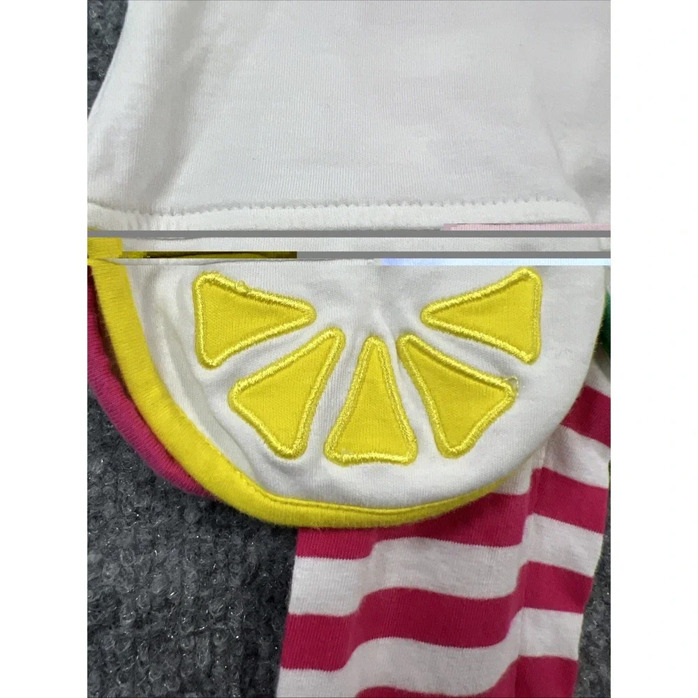 Florence Eiseman Girls Citrus Fruit Slice Tunic & Striped Leggings Set - Size 6